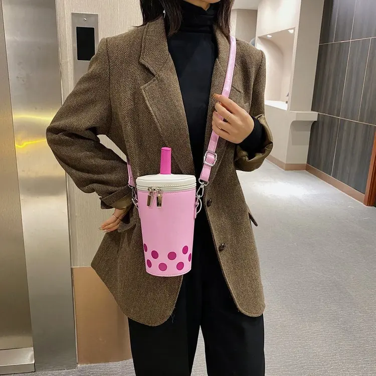 Personalized Bag For Women 2020 New Fashion Milk Tea Cup Shaped Bags Small Bucket Bag Shoulder Bag Lady Crossbody Bags Womens