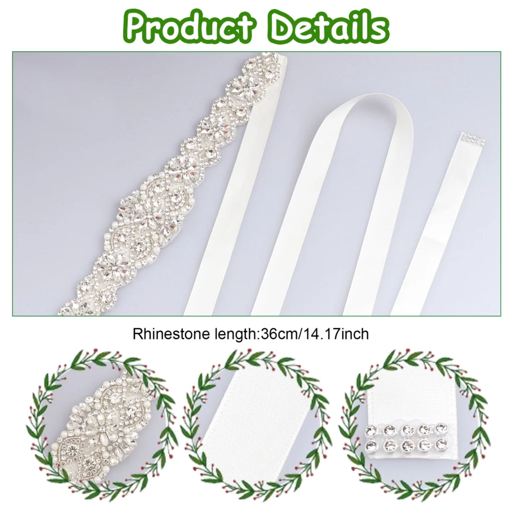 Crystal Satin Bridal Belt Sash Rhinestones Wedding Dress Belt Bridal Belt Wedding Dress Belt