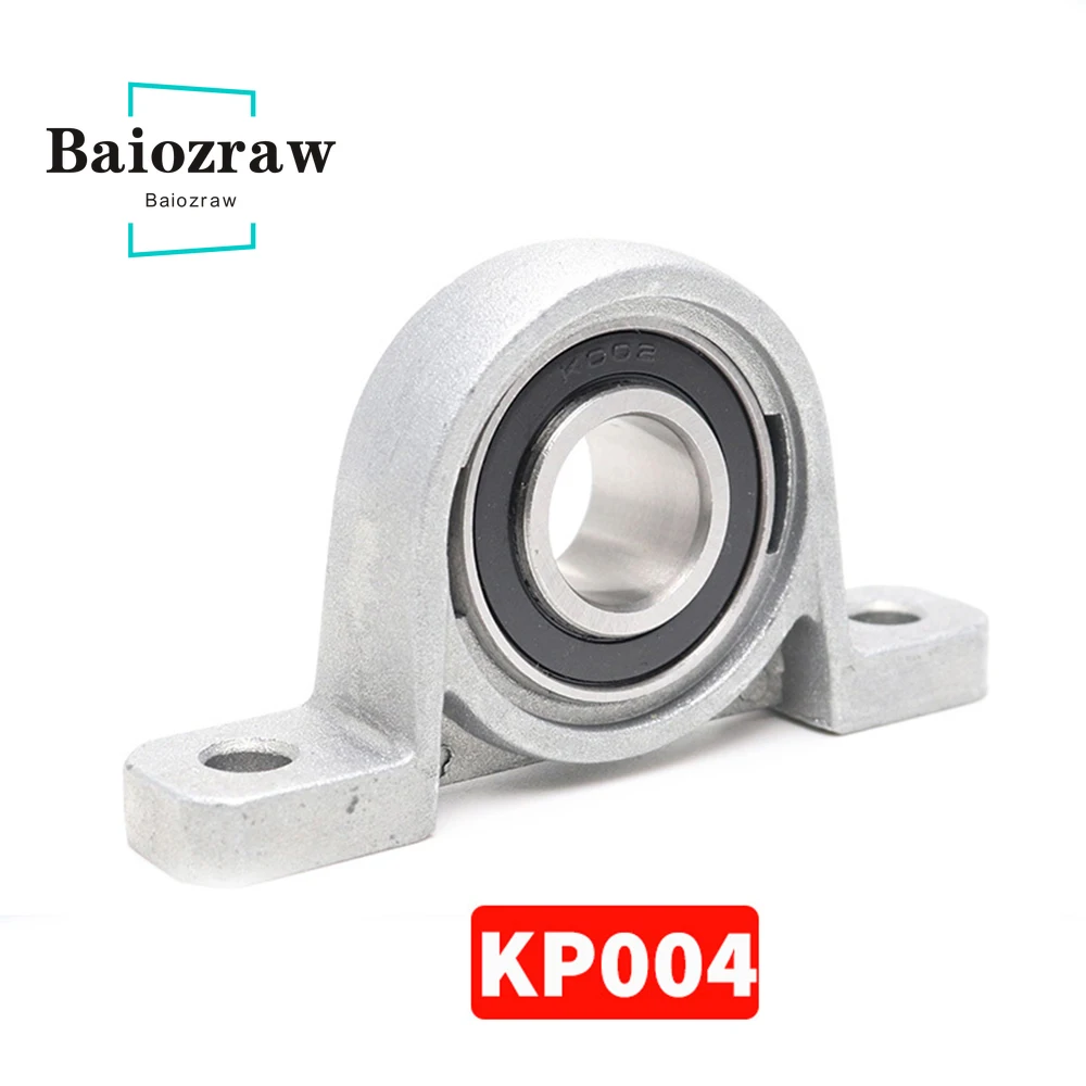 KP004-rodamiento Horizontal y Vertical de 20mm, soporte de tornillo de plomo, almohada de bola montada, bloque de almohada de aleación de Zinc, tipo económico, 1 pieza