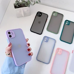 Macarons Color Matte Clear Hard Back Phone Case for iPhone 14 13 11 12 15 Pro Max X Xs XR 7 8 Plus Slim Protective Cover Shell