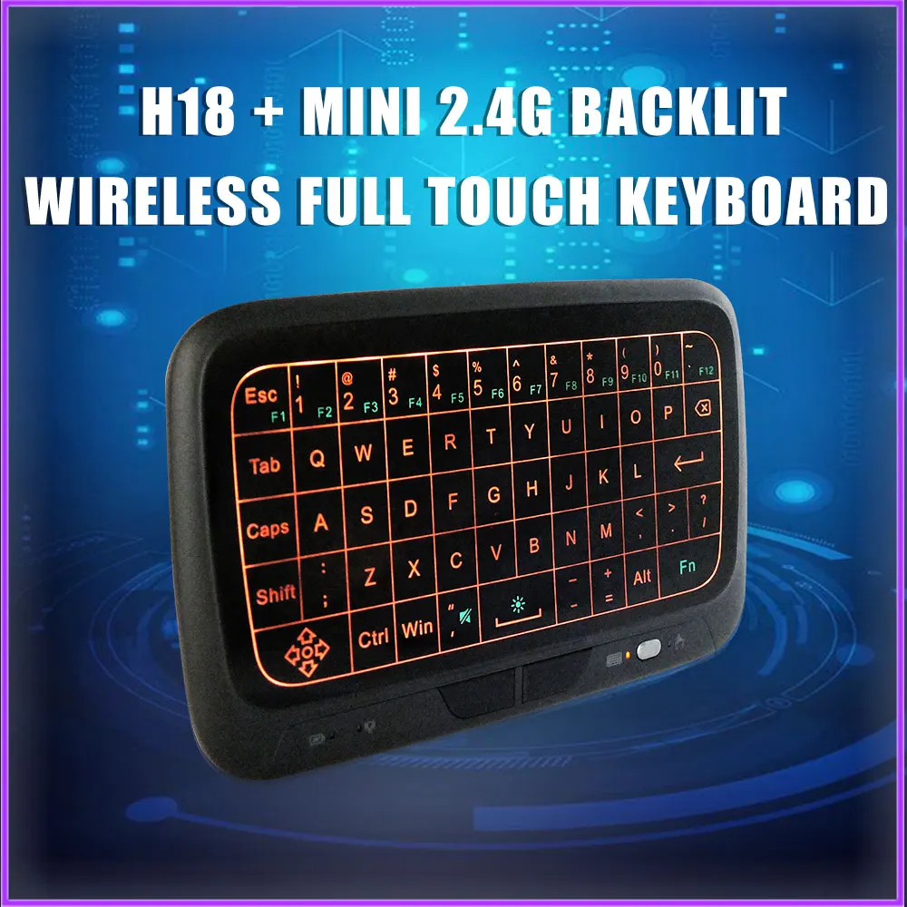 2.4Ghz Wireless Full Touchpad Keyboards Backlight  Keyboard  for PC Laptop Tablet Pad Smart Andro/Raspberry pi 4 B/3B/3B+