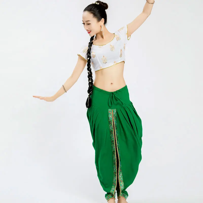 India Dance Practice Pants Women Adult/Kids Nepal Style Clothing Oriental Dance Multicolor Trousers Belly Dance Pants DQL6080