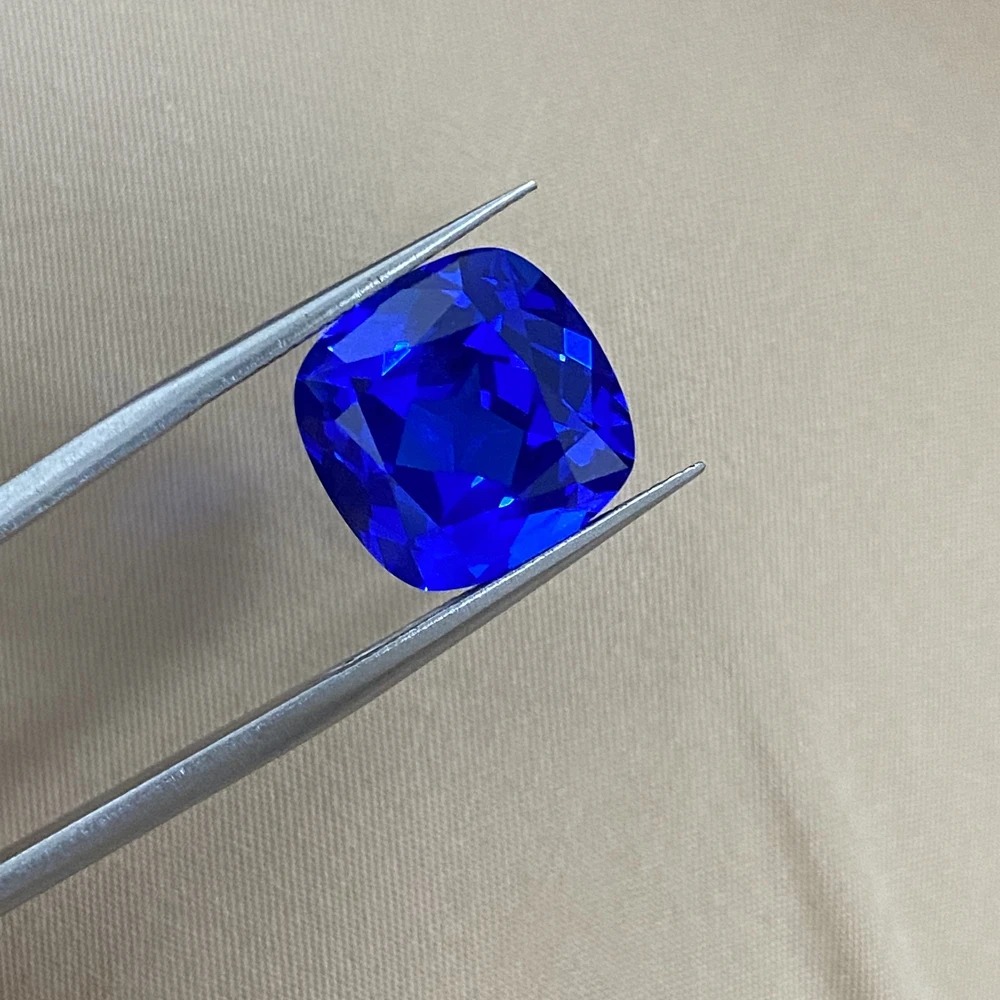 Meisidian Lab 10X10Mm 5 Karat Bantalan Potong Cornflower Biru Safir Kobalt Spinel Batu Permata