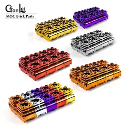 8Pcs/lot 2850 Technical Steering Suspension and Engine Cylinder Chroming MOC Building Blocks Assemble DIY Bricks V8 Parts Toys