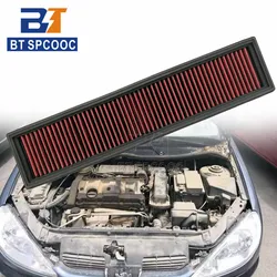 Boost High Flow Replacement Air Filter Fits For Peugeot 206 307 308 408 Citroen C2 C4 1.6L Washable Reusable Car Air Intake