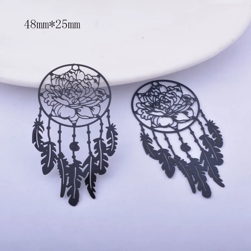 6pcs Black Dreamcatcher Charms DIY Making Eearring Pendant Jewelry Findings