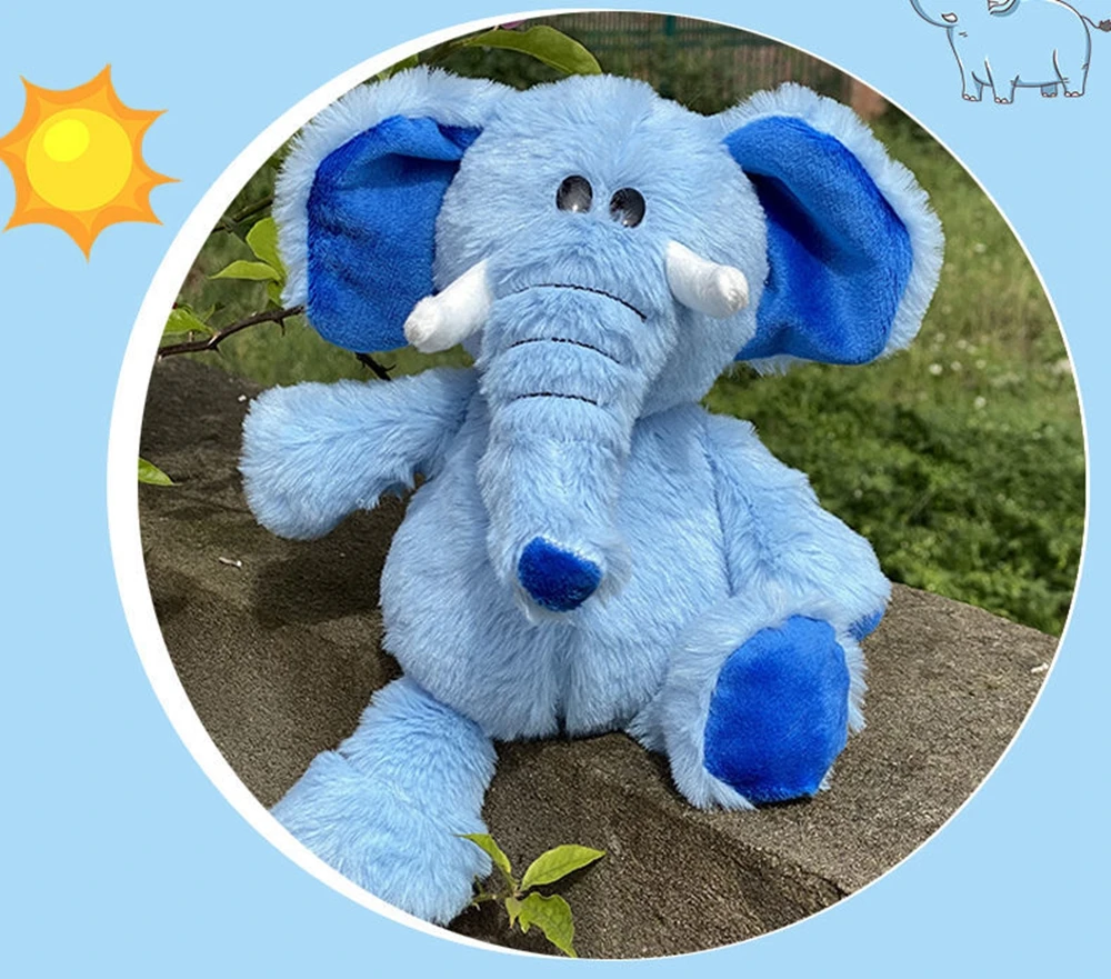 30CM Super Cute Elephant Plush Toy Sleeping Red Blue Ivory Play New Style Even Send Children\'s Birthday Gifts