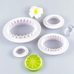 4pcs/set Oval Cookies Cutter Pastry Tool Plastic Fondant Cake Mold Decorating M68E