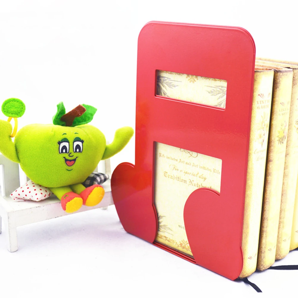 2Pcs Musical Book Holder High Note Shape Book Stand Bookend Red Black Bookshelf porte livre sur pied органайзер для канцелярии