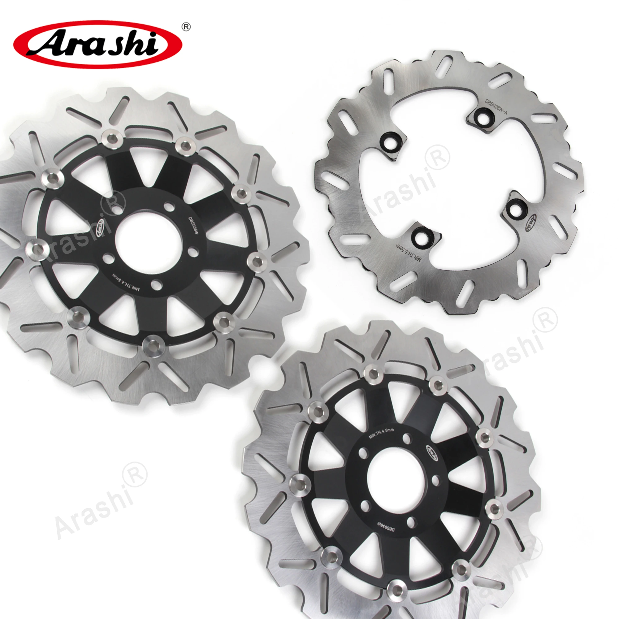 ARASHI ZZR 600 Front Rear Brake Rotors Brake Disc Set For KAWASAKI ZZR600 NINJA 1991 1992 / ZX12R NINJA 2004 2005 2006 ZX 12R