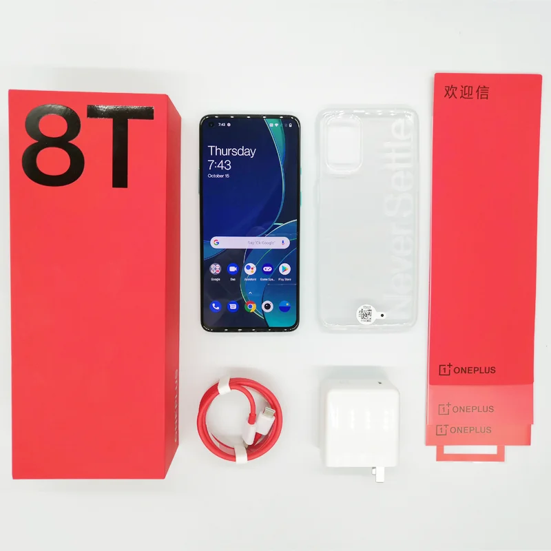 Teléfono Inteligente OnePlus 8 T 8 T, Rom Global, Pantalla AMOLED fluida de 6,55 pulgadas, 120Hz, Snarpdragon 865, 5G, batería de 4500mAh, carga