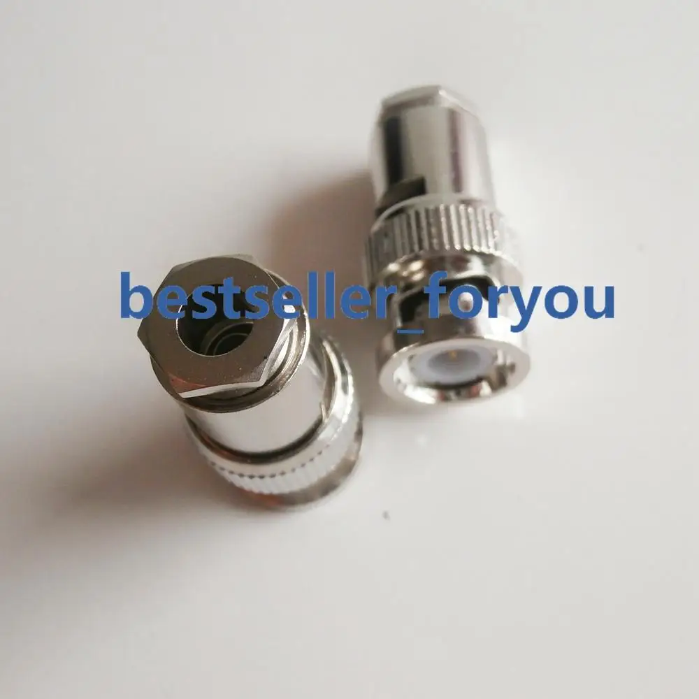 10Pcs BNC Q9 Male Plug Clamp For RG58 RG142 LMR195 RG400 Cable RF Coax Connector