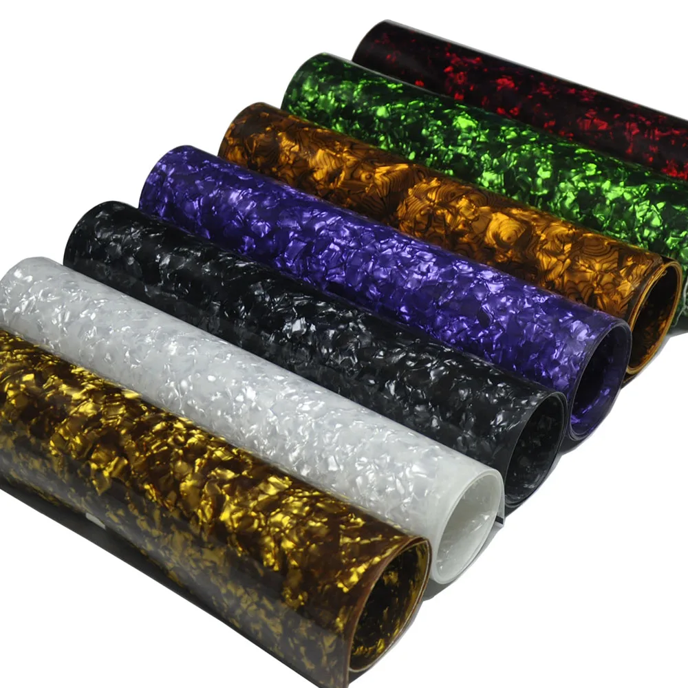 Hoja de celuloide de 400mm x 1500mm, hoja de instrumentos musicales de 0,46mm, incrustaciones de envoltura de tambor DIY, Deco, varios colores