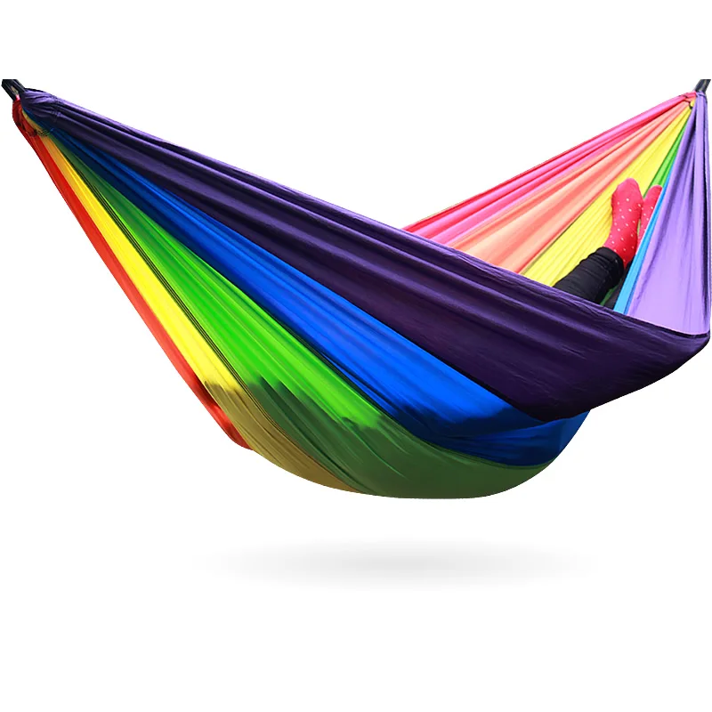 Lighten Up 6 Color Rainbow Hammock 300 cm x 200 cm Furniture Garden Hamaca Outdoor Swing Double-Hammock Bed Spring Moodes