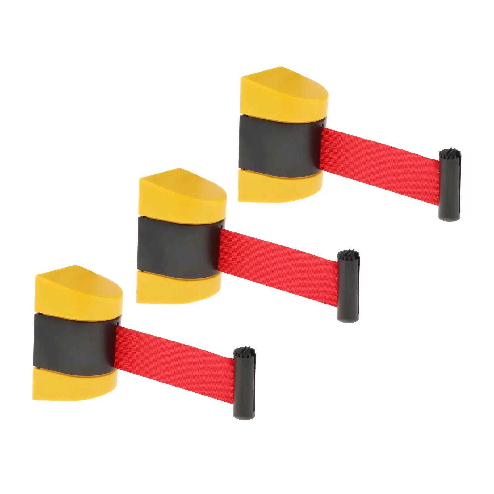 2m/5m/3m Barrier Wall Mount Crowd Control Yellow and Black Belt Retractable Ribbon Barrier