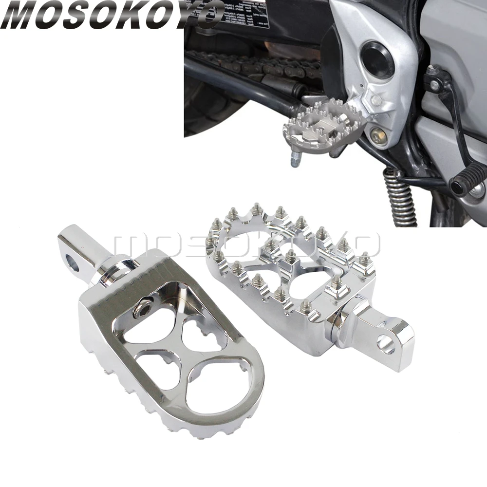 Chrome Universal MX Style Motorcycles Rotating Wide Fat Footpegs Footrests For Harley Dyna Sportster Iron 1200 883 Fat Boy Glide