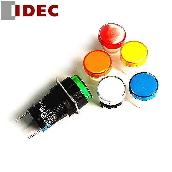 interruptor idec al6 p al6m p4gc al6m p4rc al6m p4yc al6m p4wc 16 milimetros 2pin led circular led indicador pcs 01