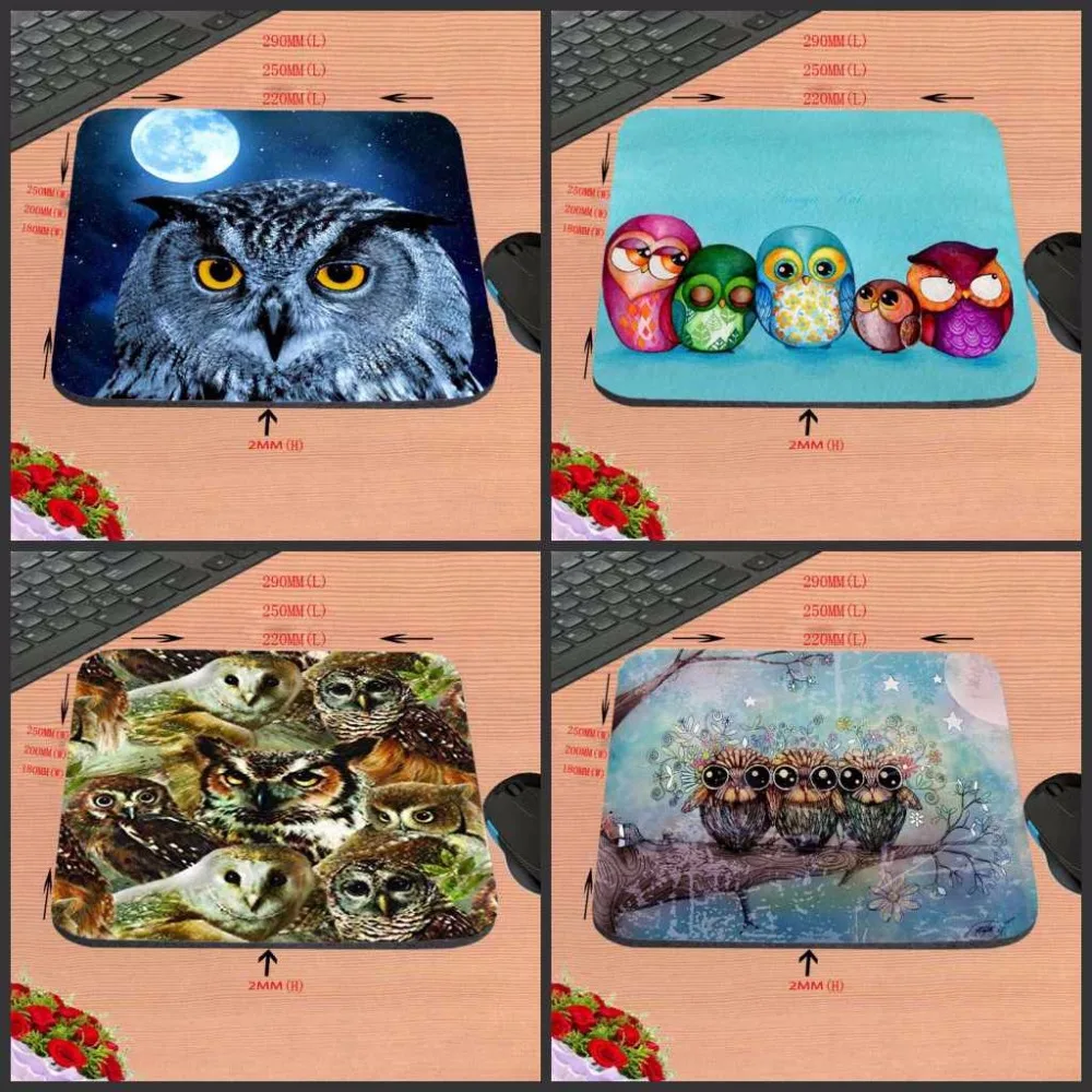 Mairuige Custom Mouse Pad Two Owl Drawing Artwork Beautiful Decoration Computer Notebook Logo Printing Mouse Pad