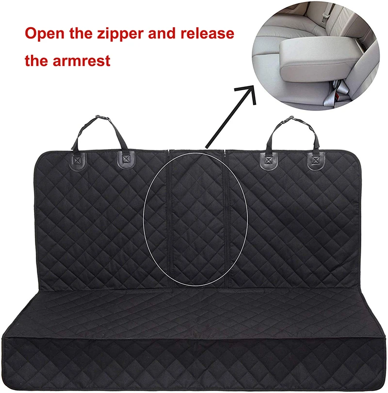 Benepaw Bite Resistant Nylon Dog Car Seat Cover Central Armrest Compatible Antislip Waterproof Pet Travel Car Seat Protector