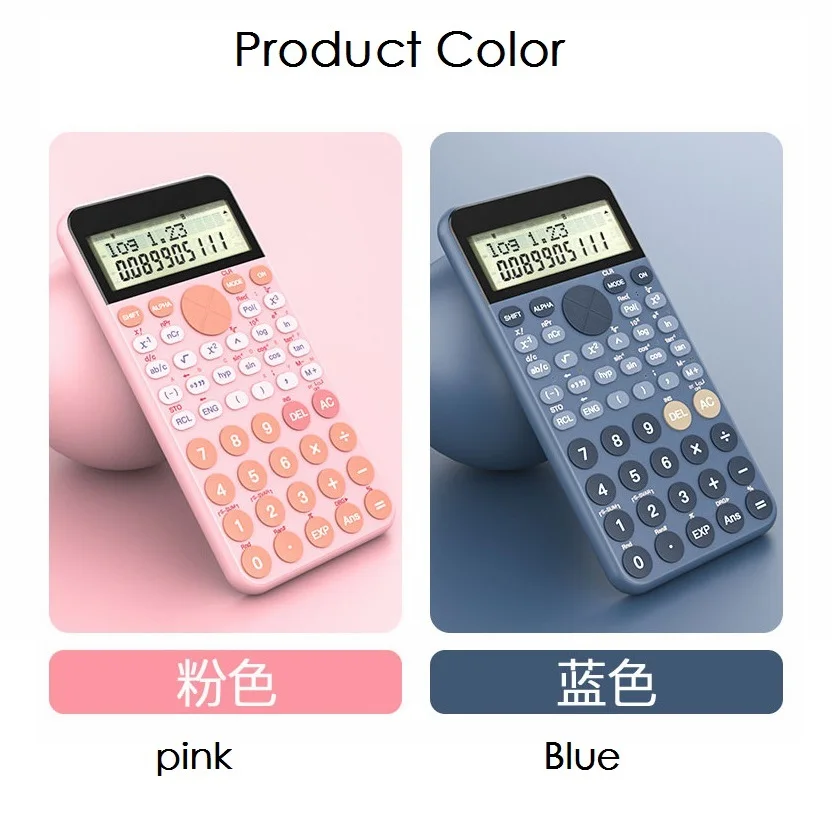 Calculadora de tela grande para estudantes, Nova função científica, Solar e bateria, 2 maneiras de fração de energia hiperbólica 240 funções