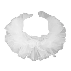 Women Renaissance Tulle Fluffy Ruffled Fake Collar Vintage Layered Mesh Small Neck Ruff Decorative Clown Cosplay Choker