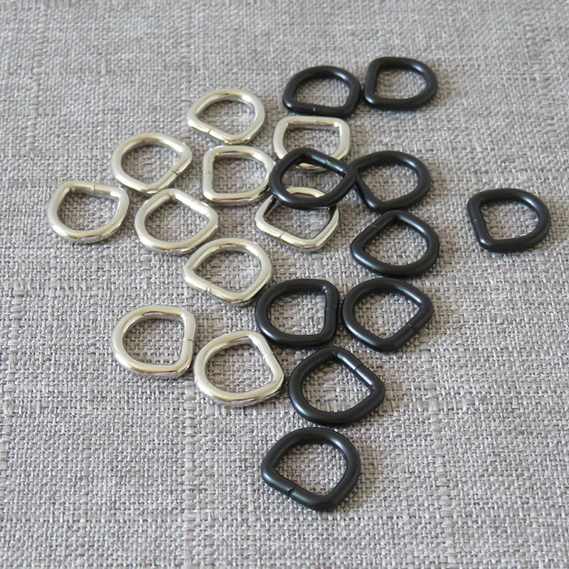 10Pcs/Lot Inner 10mm Metal D Ring Half Round Buckle Hardware DIY Cat Collar Bag Straps Belt Clasp Sewing Garment Accessories