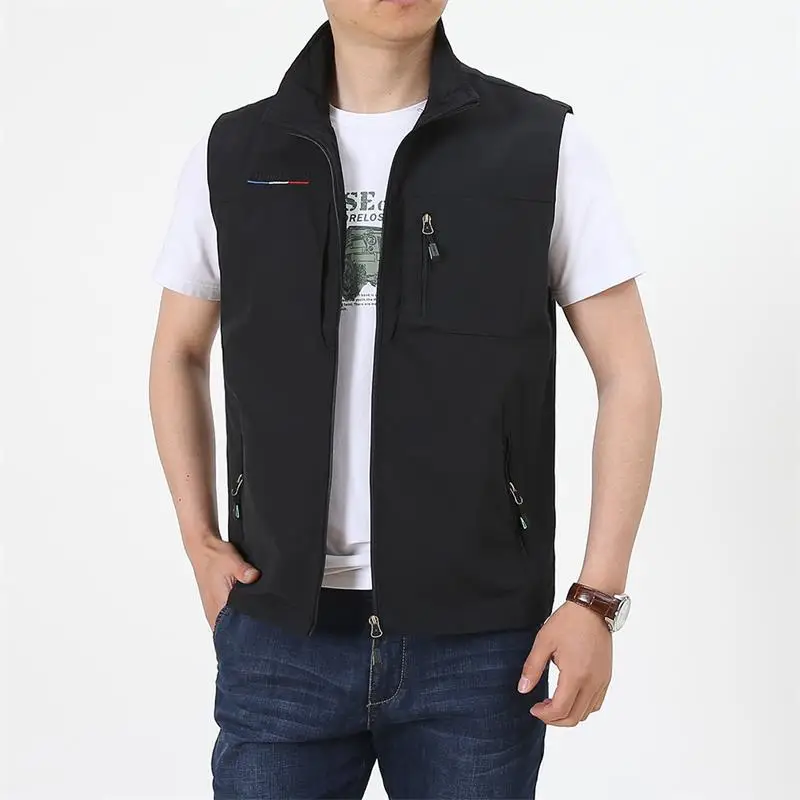 Men's Outdoor Summer Work Vest Spring Multi-pockets Tactical Waistcoat Large Size M-6XL Man Hiking Fishing Sleeveless Jackets