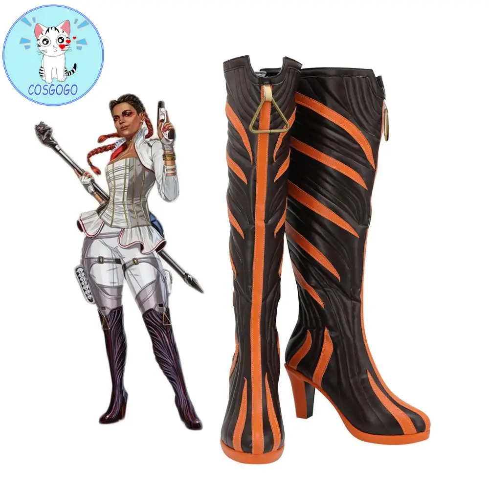 

Apex legends Loba Andrade Cosplay Boots Customized High High Heel Leather Shoes halloween role play