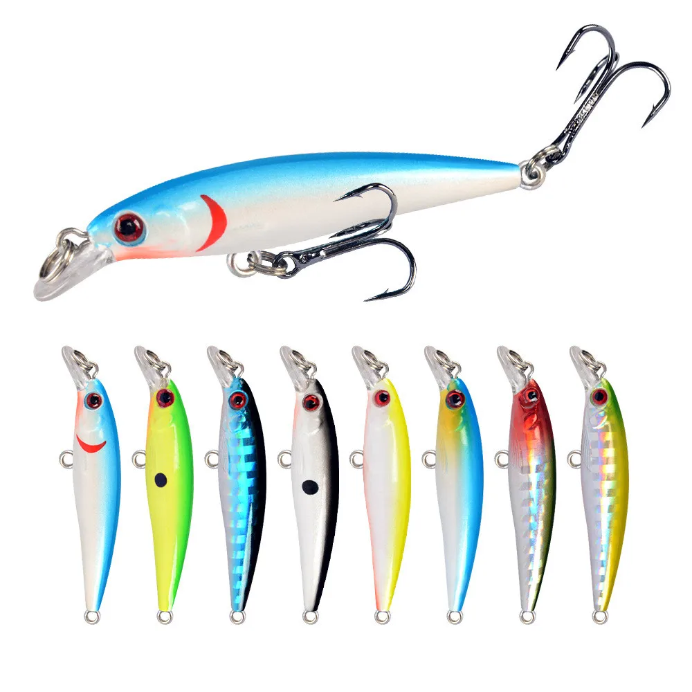 1Pcs 5cm 3g Sinking Minnow Fishing Lures 3D Eyes Artificial Hard Bait 8# Hooks Crankbait For Bass Carp Lures Fishing Tackle