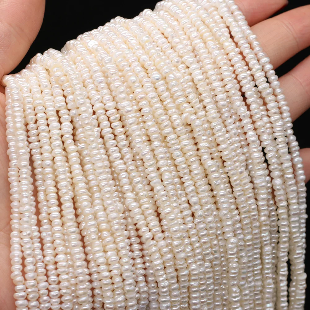 

Natural Freshwater Pearl Beaded 3-3.5mm Small Potato Shape White Pearls for DIY Necklace Bracelet Jewelry Making Findings 14''