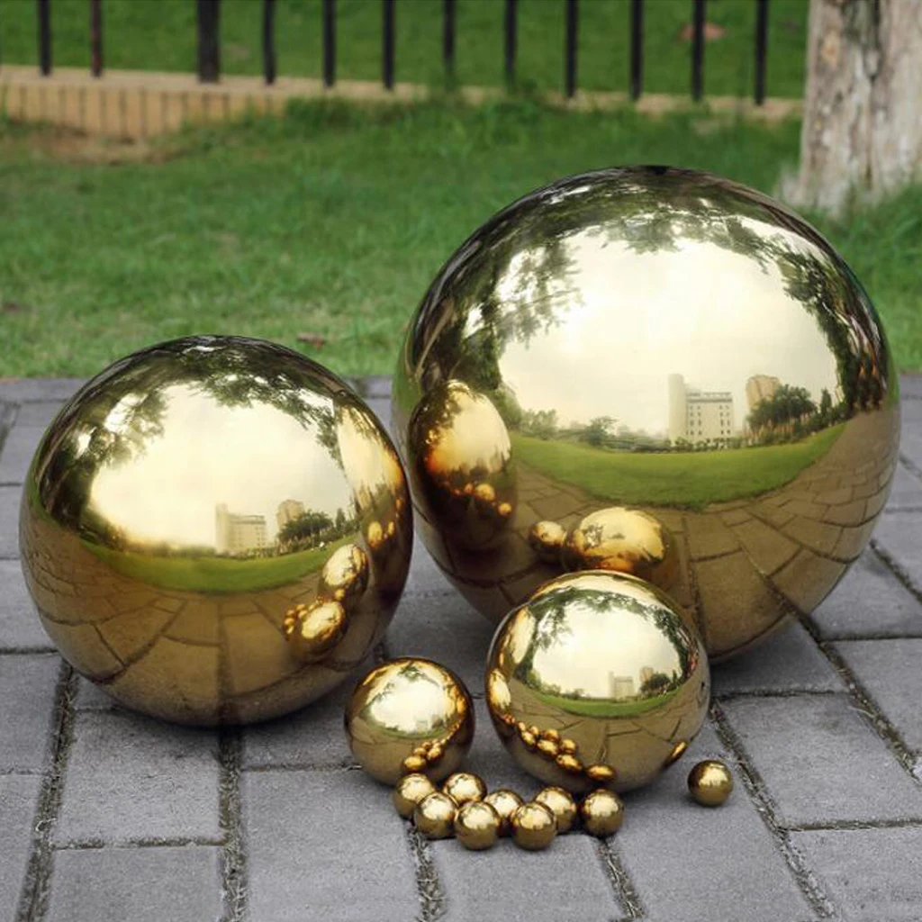 High Gloss Glitter Stainless Steel Ball Sphere Mirror Sphere Hollow Ball for Home Outdoor Garden Decoration Ornament 76mm~138mm