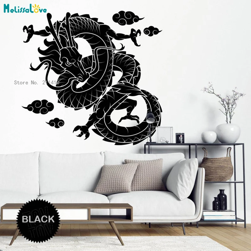 Large Size Dragon Vinyl Wall Decal Art Tattoo Home Oriental Decor Living Room Bedroom New Stickers Removable YT6182