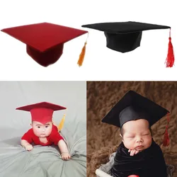 Neugeborenen Fotografie Requisiten Graduation Cap für Kleinkinder Kinder Vorschule Kindertages Grad Zeremonie Foto Schießen Hut