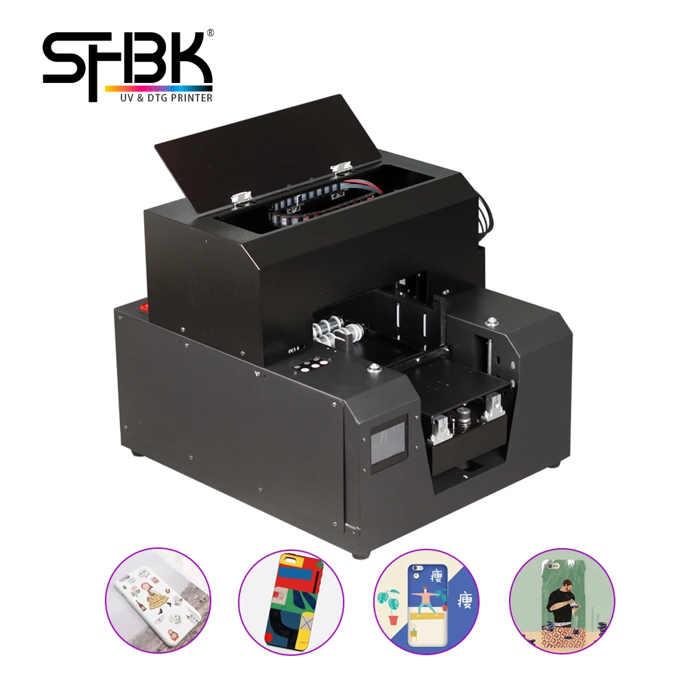 SHBK automatic a4 flatbed and cylinder bottle printer/uv printer phone case/mobil phone case printer