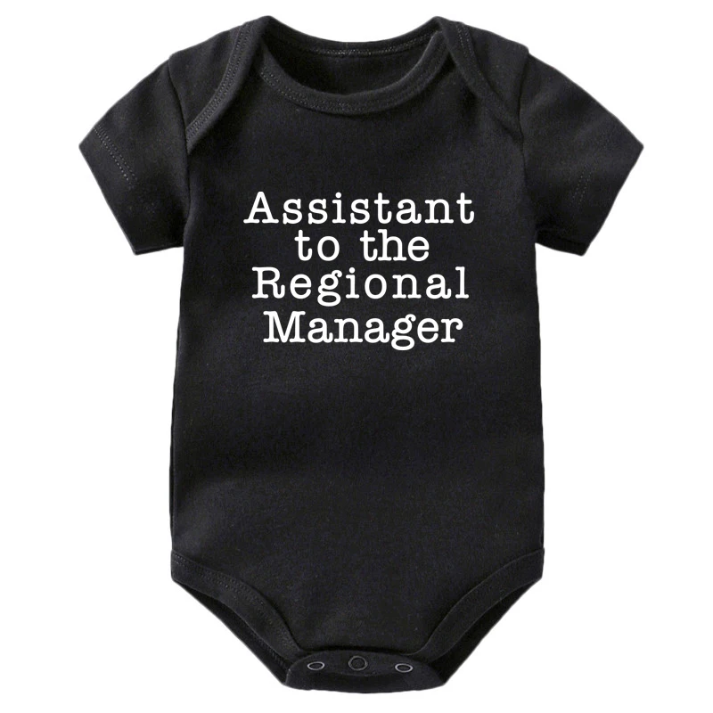 Assistant To The Regional Manager Printed Funny Newborn Bodysuits Summer Cotton Body Baby Boys Girls Onesies Infant Ropa Outfits