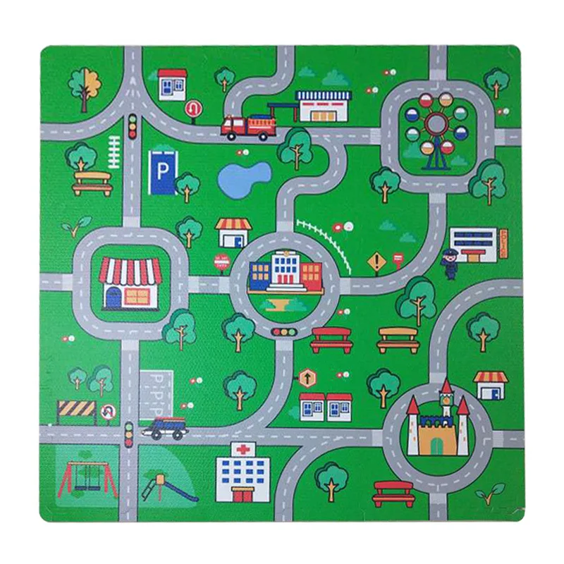 Baby Crawling Activity Mat Baby Safety Protective Equipment Environmental Protection Raw Materials Creative Traffic Route Scene