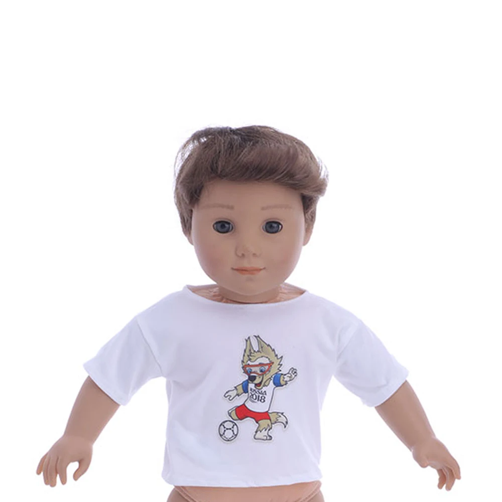 Doll Clothes Cotton Striped T-shirt, Unisex Short Top, Fit 18Inch American &43cm Reborn Baby Doll Accessories,Generation Gifts