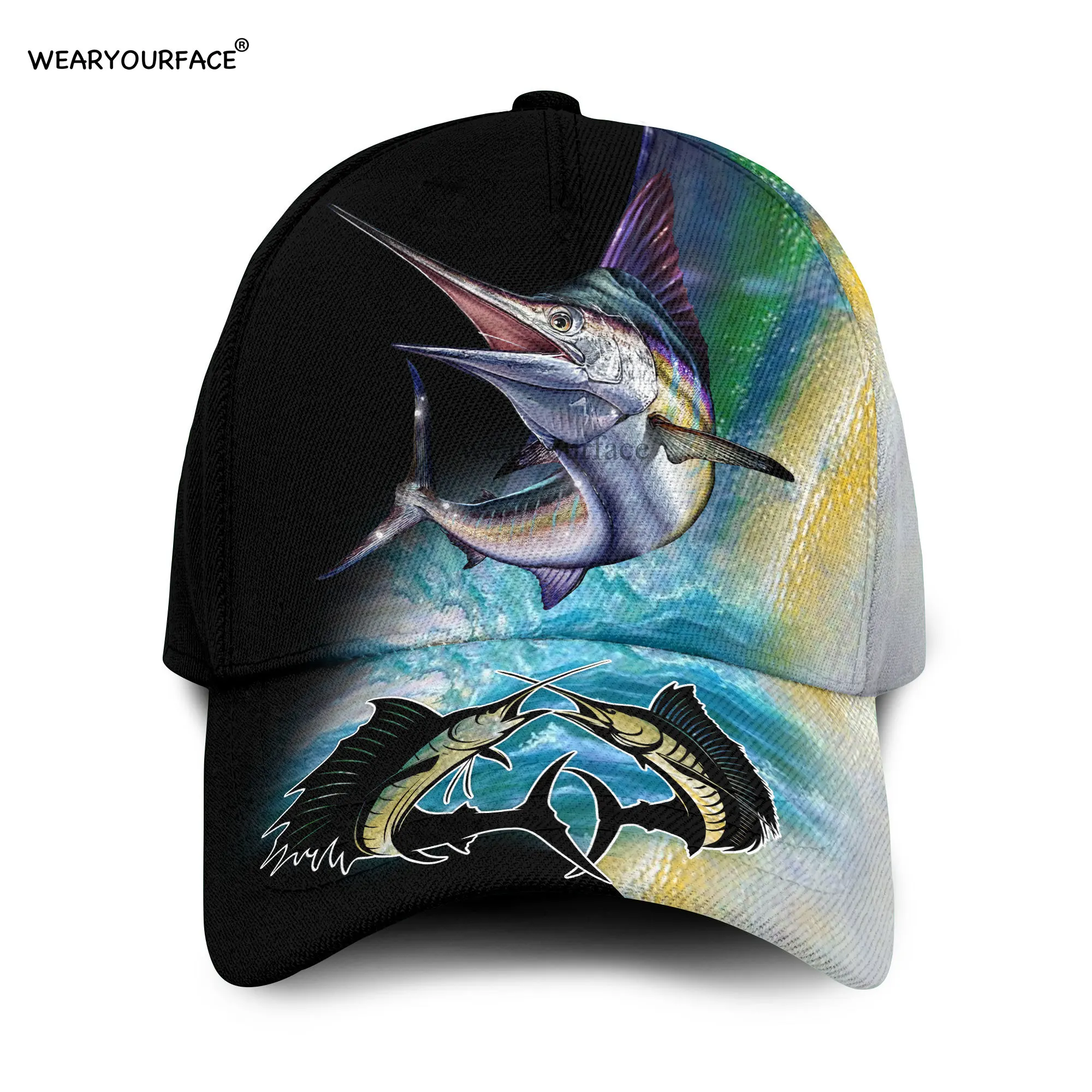 Baseball Cap Swordfish Tuna Catfish Gone Fishing Printed Snapback Hat Men Women Adult Sports Headwear Outdoor Sun Visor