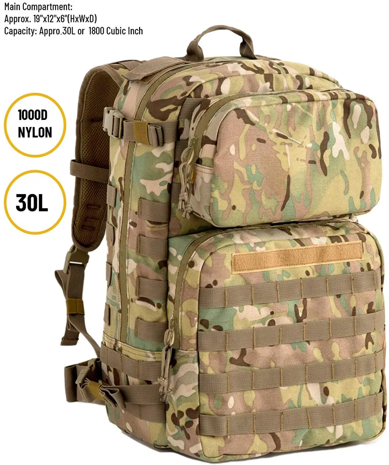 Imagem -04 - Akmax-mochila Militar Portátil Masculina Filtro de Assalto Mochila Tática Multicam Pacote de Hidratação do Exército para Camping Caminhadas 30l