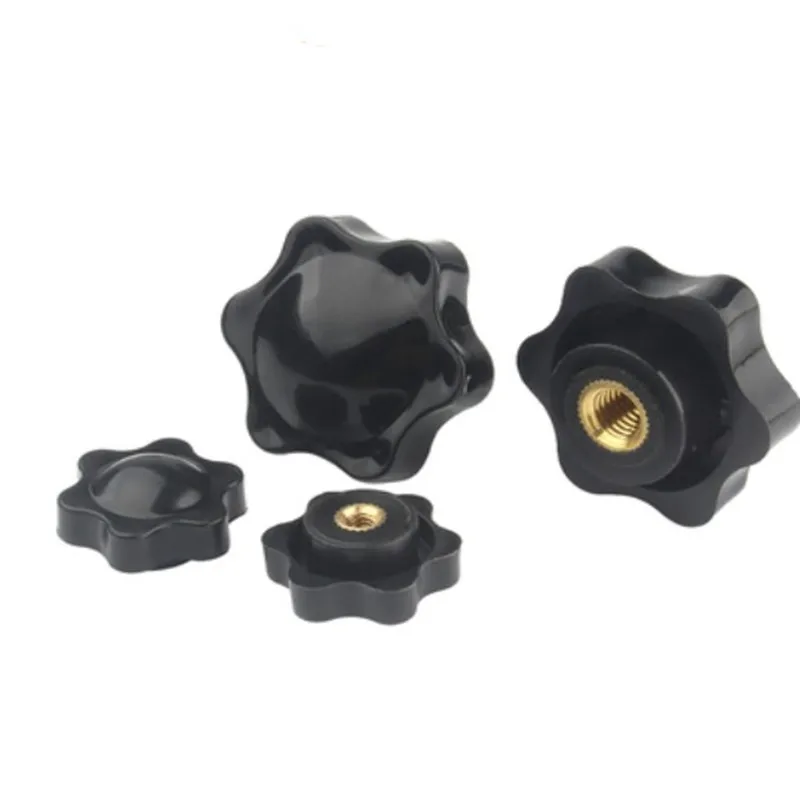 2-10pcs m4 m5 m6 m8 m10 m12 Plum Bakelite Hand Tighten Nuts Handle Thread Star Black Thumb Nuts Clamping Knob Manual Nuts