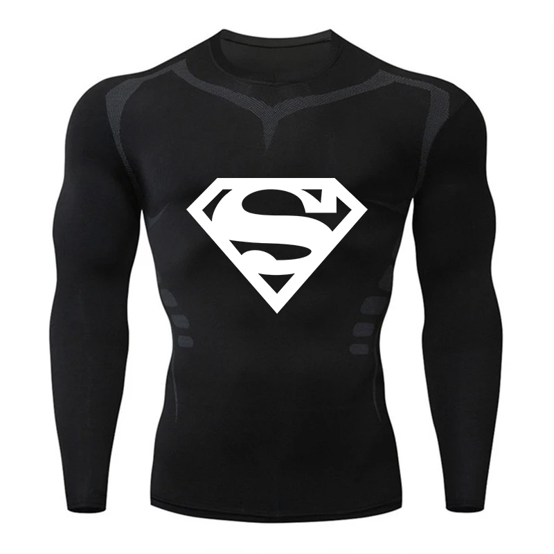 Long Sleeve T shirt Compression Skull Sports Shirt Men GYM Running Jogging Quick-Drying Tshirt Gym Fitness Rashgard Training MMA