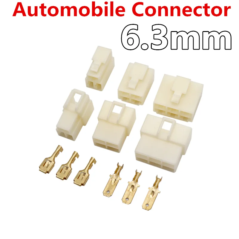 6.3 مللي متر موصل السيارات 6.3 1P 2P 3P 4P 6P 8P 9P 10P 12P دبوس/طريقة تجعيد موصل طرفي أطقم ذكر أنثى المقبس التوصيل #1