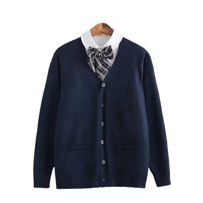 Cardigan a maniche lunghe con scollo a v giapponese addensato autunno inverno studenti uniforme Jk Cos ragazze donne maglioni delle scuole superiori 10 colori