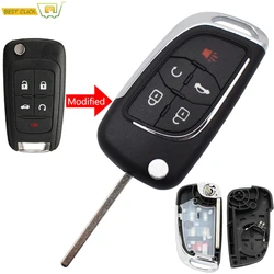 Modified Folding Flip Car Remote Control Key Shell Case For Chevrolet Equinox Malibu Cruze Impala Sonic Camaro Caprice 5 Button