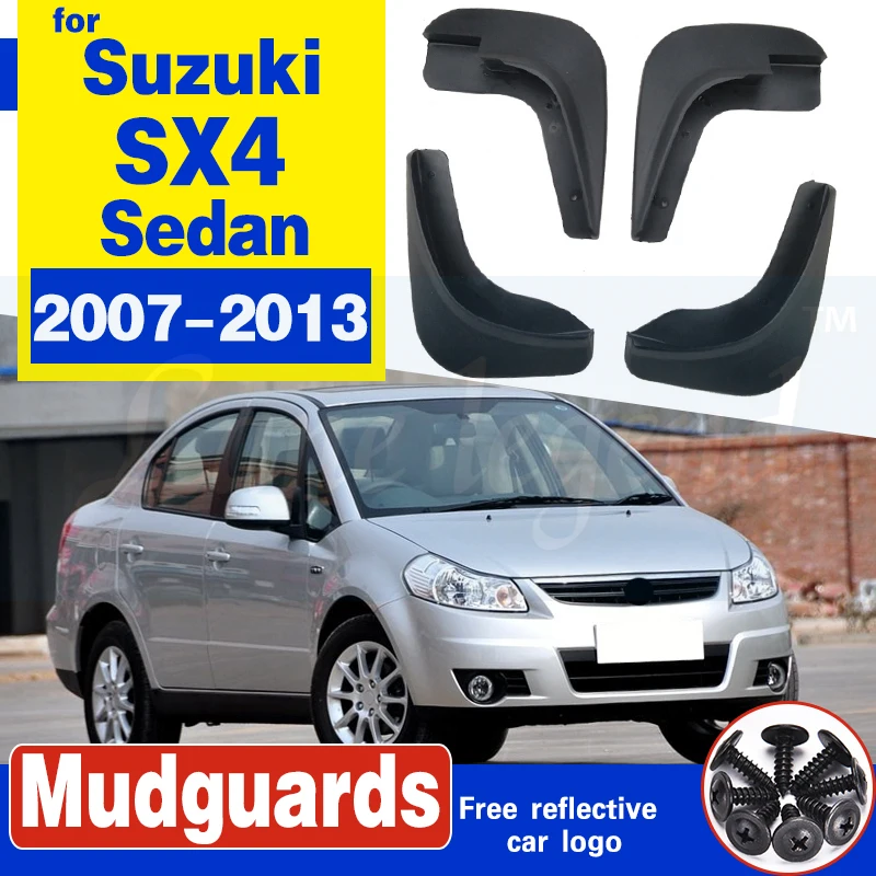 Car Mud Flaps For 2007-2013 Suzuki SX4 4-Door Sedan Mudflaps Splash Guards Mud Flap Mudguards Fender 2008 2009 2010 2011 2012