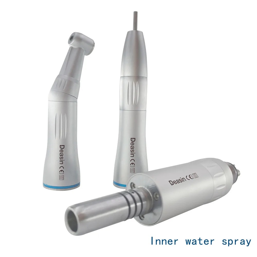 DEASIN factory Dental Low Speed Handpiece Kit Air Turbine Straight Contra Angle Air Motor Inner Water Spray 2/4Holes Available