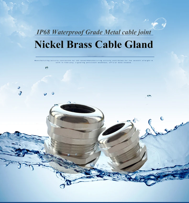 1 Stück wasserdichte Kabelverschraubung, Kabeleinführung, IP68, PG-Serie für 3–44 mm PG7-PG48, vernickelter Messinganschluss – Detail 3