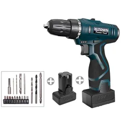 25V Cordless Electric Drill Household Electric Screwdriver, Construction Worker Drilling Power Tool, Large Capacity Battery