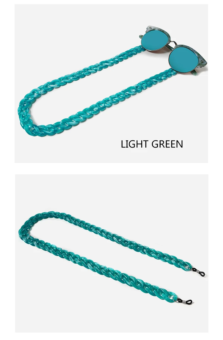 Mode Acryl Brillen Ketten Sonnenbrillen Schnur Anti-Rutsch-Sonnenbrille bänder hängen Ketten am Hals Brillen zubehör – Detail 30