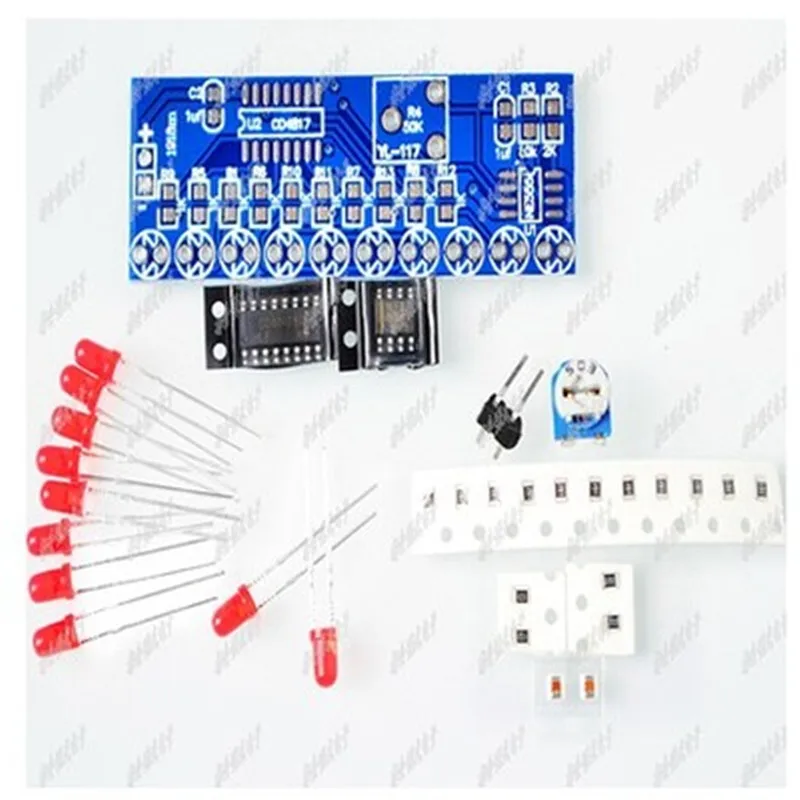 Kit de lámpara de agua corriente NE555 + CD4017, piezas electrónicas de bricolaje, Kit electrónico de producción